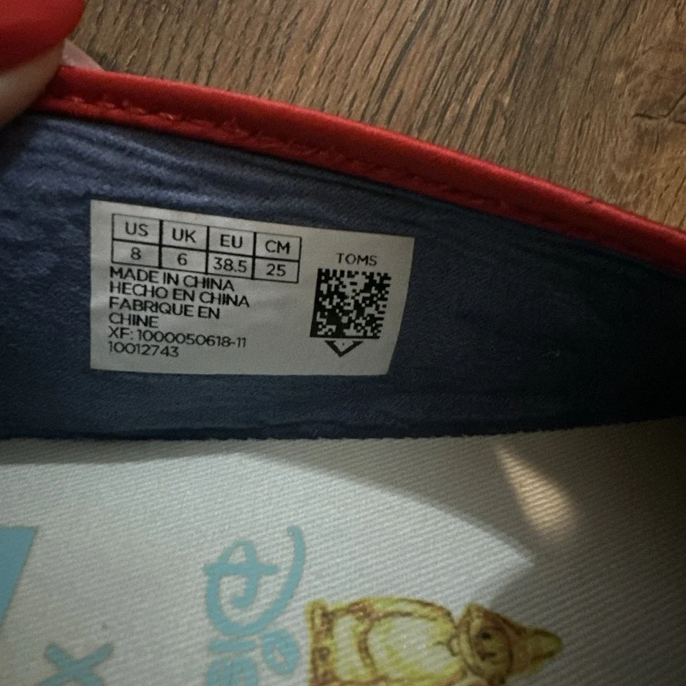 Toms X Disney Snow White Shoes Womens Size 8 Alpargata Seven Dwarfs Canvas‎ Bow